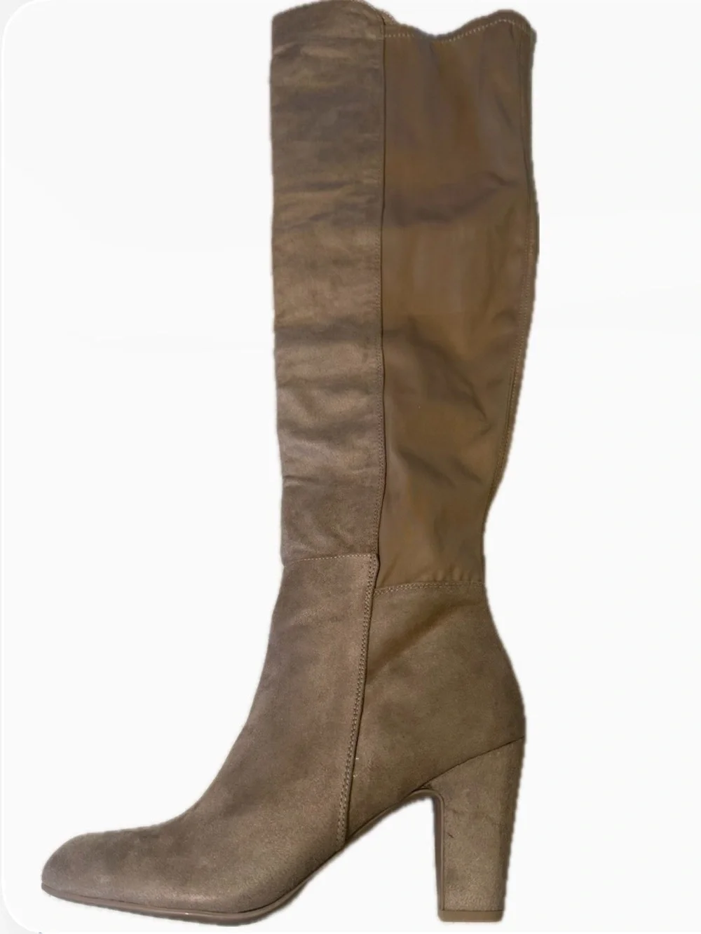 Chinese Laundry over the knee Taupe Suede Block Heel Boots NWT